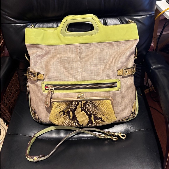 Rare Limited Edition Bonnie Cashin Straw Crossbody With Python Leather Accents‎